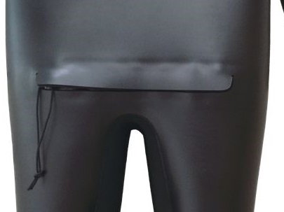 モビーズのスーツファンクション クロロプレンドライスーツ用ボトムジップオプションは男性用で、ドライスーツを脱がずにお手洗いに行くことができます。